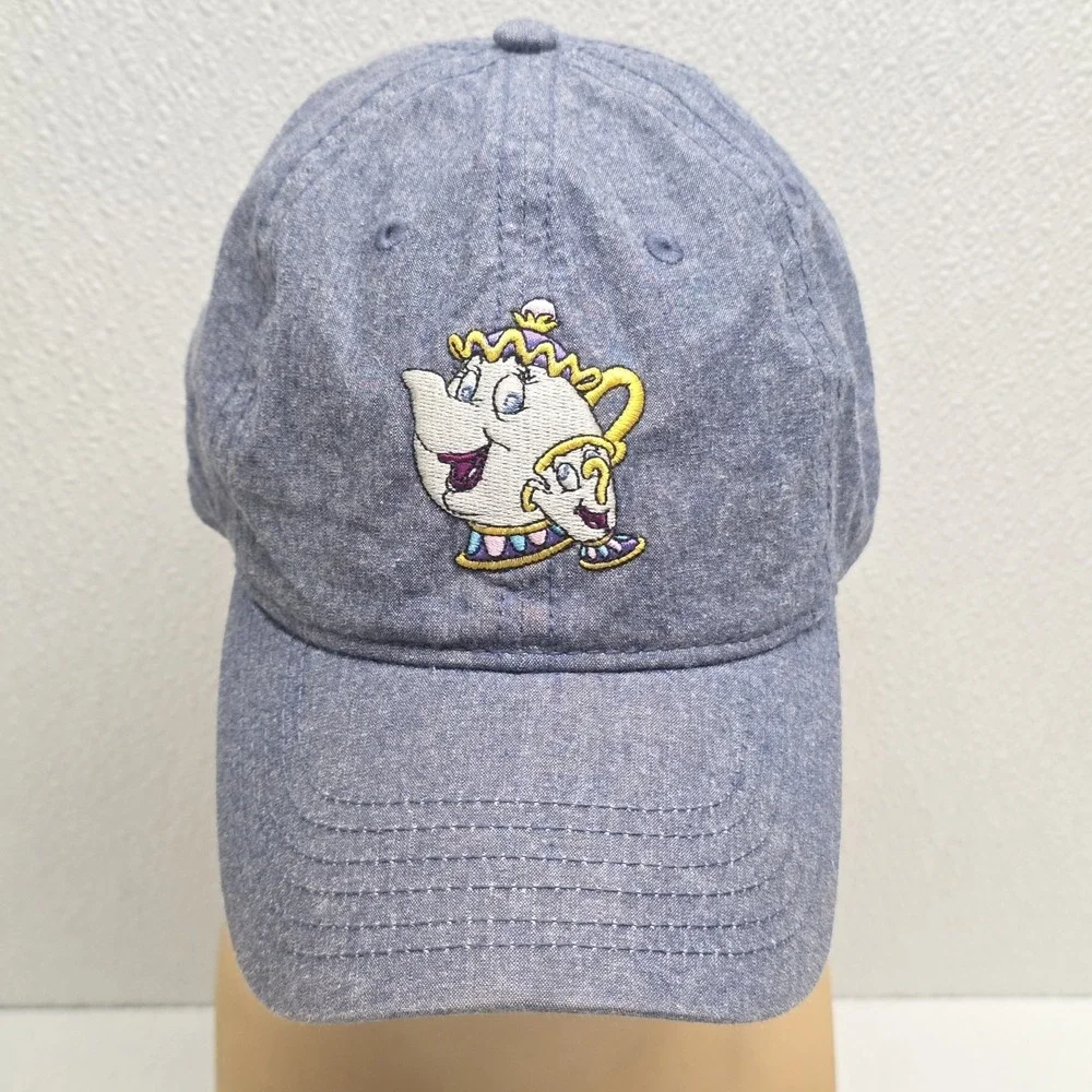 Boxlunch Disney Mrs. Potts & Chip Embroidered Denim Blue Strapback Hat